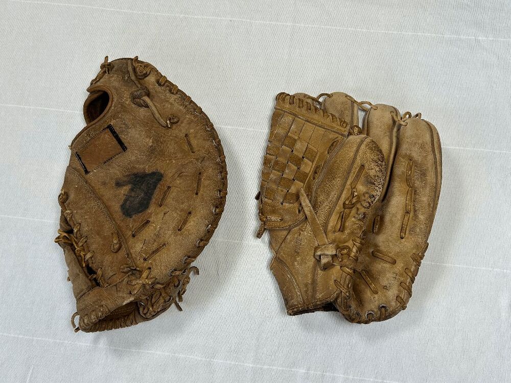 Vintage Youth Baseball Glove Lot of Two Rawlings GJ 69 Jim Lefebvre Glove